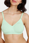 Zivame Beautiful Basics Double Layered Non Wired Full Coverage Backless Bra - Green Ash — thumbnail 6
